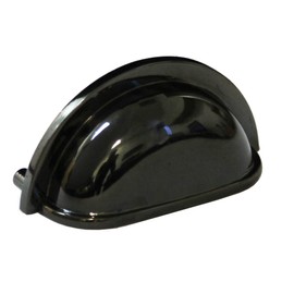 Kingsman Cup Series 3 in. Center-to-Center (76 mm) Solid Zinc Alloy Cabinet Handle/Drawer Pull (10 pc, Glossy Black Finish)