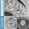 HomLaiting 7.8” Crystal Ceiling Light Fixture, Mini Round Chandeliers 6500K