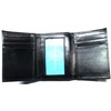Fire Fighter Embossed Leather Trifold Wallet - Black