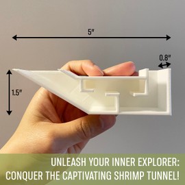 3DAquaticSolutions Aquarium Shrimp Party Tunnel, Includes Exquisite VIP Room and Two Entrances, Tunnel Cave for Shrimplets to Rest and Hide, Decor Hideaway Tunnel Made from Canada (White)