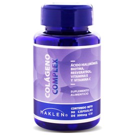 Colageno Complex Mujer - Colágeno Hidrolizado + Acido Hialurónico, Biotina, Resveratrol, Vitamina E y C - Piel, Cabello y Uñas - 90 Cápsulas de 590 mg