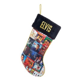 Elvis Presley Kurt Adler 19 Inch Holiday Albums Elvis Stocking, Multicolor