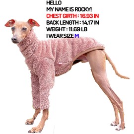 D DOGGY STAR Italian Greyhound Clothes - Suéter de forro polar cálido para perros (L, forro polar beige)