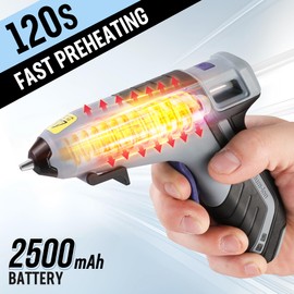 WORKPRO 3.6V Cordless Hot Glue Gun (Upgrade), Fast Preheating, Smart Power-Off, USB-C Rechargeable Glue Gun, Less-drip Hot Glue Gun Kit with 20 Pcs Premium Mini Glue Sticks for DIY, Crafting and Arts | WORKPRO