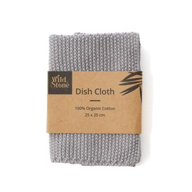 Wild & Stone | Organic Cotton Dish Cloth | Eco-Friendly Kitchen Cloth | Biodegradable & Compostable Cleaning Cloth (Dove Grey)