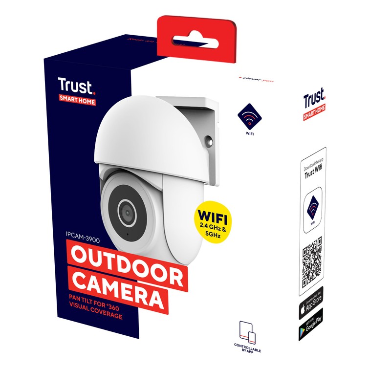 Trust IPCAM-3900 Outdoor Surveillance Camera, 360° WiFi Camera with Night