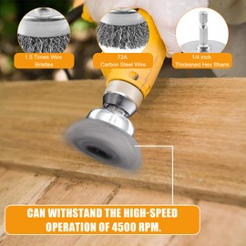 9Pcs Wire Brushes for Cleaning Rust, Small Wire Brush, Wire Wheel for Drill Steel Brush for Cleaning with Nylon, Brass, Stainless Steel, and Carbon Steel Bristles - 7-Inch Handle & 1/4-Inch Hex Shank