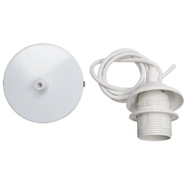 GURU SHOP Ceiling Pendant with Metal Canopy - White E14, 3 x 50 x 10 cm, Electrical Accessories