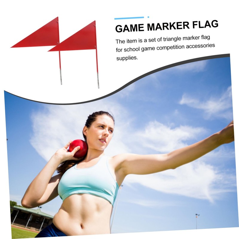 Sosoport 4 Pack Solid Iron Stick Triangle Flags Shot Put