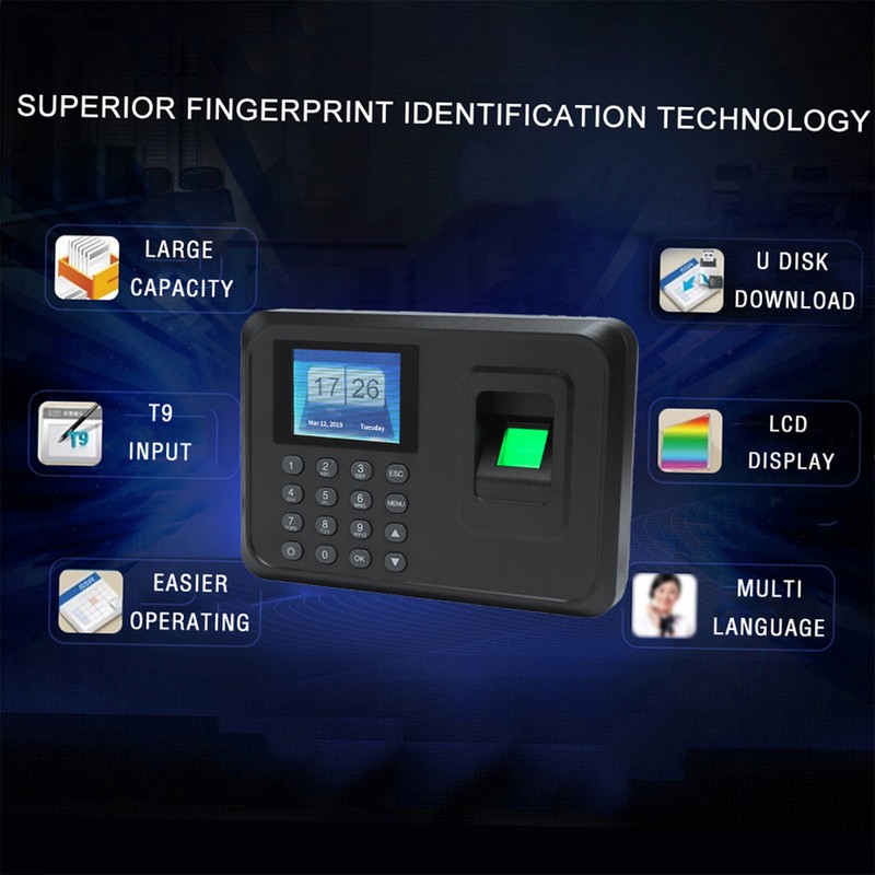 Intelligent Biometric Fingerprint Password Attendance Machine Employee Checking-in Recorder 2.4