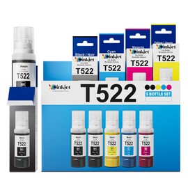 Xcinkjet T522 Ink Refill Bottles Compatible for ET-2800 ET-2803 ET-2850 ET-3850 ET-2720 ET-4800 ET-2840 ET-2400 ET-2720 ET-4810 T522 Ec Tank Printer (BK C M Y,10PK)
