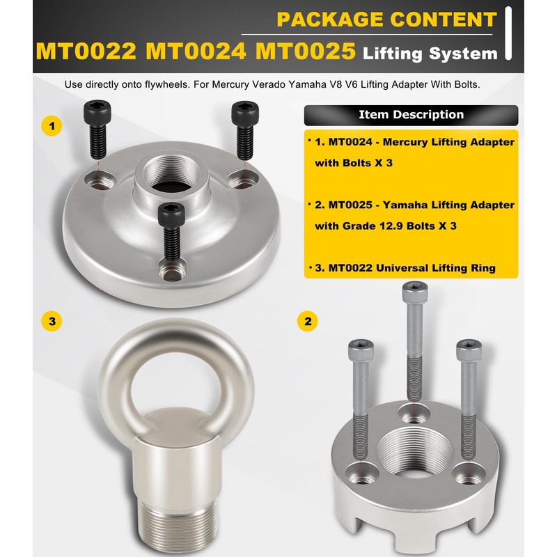 3pcs Universal Lifting Ring MT0022, For Yamaha V8 V6 Lifting