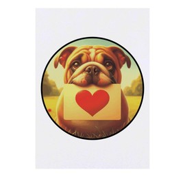 'Bulldog Love Note' Temporary Tattoo - Water Resistant, Skin-Safe, Non-Toxic Transfer (TO00084101)