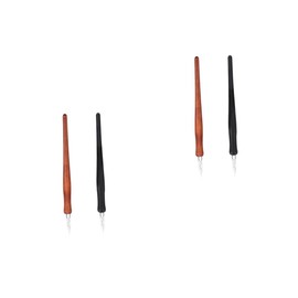 TEHAUX 4pcs Creative Glass Dip Pens for Calligraphy Art Writing Unique Design Smooth Nibs for School Office Use Includes Black Brown Pen