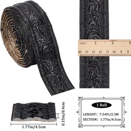 CRASPIRE 90x1.8in Peel Stick Foam Molding Black Baseboard Trim Self Adhesive Crown Flexible Foam Mirror Wallpaper Sticky Border 3D Wall Edging Lines Base for Hotel Home DIY Decoration