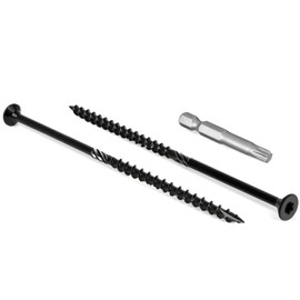 Deck Screws, 50pcs FIXLINK 6 inch Wood Screws #14 x 6, 2lb, Epoxy Coated, T30 Star Bit Above 1500 Hour Salt Spray Coating Outdoor Decking Screws Excellent Rust Resistant for Outdoor Wood Fence