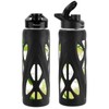 24oz Glass Water Bottle with Silicone Sleeve and Spout Lid