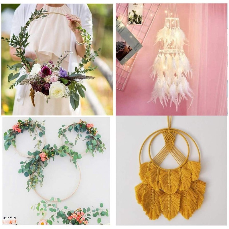 JZK 10 x Large Bamboo Hoop 30cm Wooden Hoops for