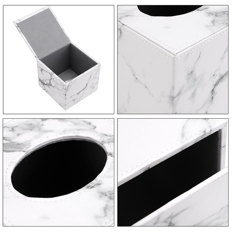 BSTKEY PU Leather Household Office Cube Square Tissue Paper Holder