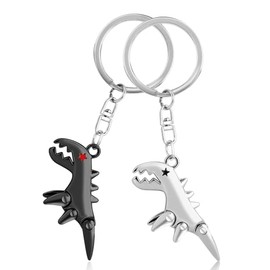 ACIELANNA Key Fob, Pack of 2 Metal Dinosaur Keyrings, Car Keyring, Gifts for Christmas Day, Valentine's Day, Birthdays and Anniversaries, Dinosaurs