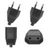 Powice Pack of 4 Euro Plug Flat, Euro Plug Flat,