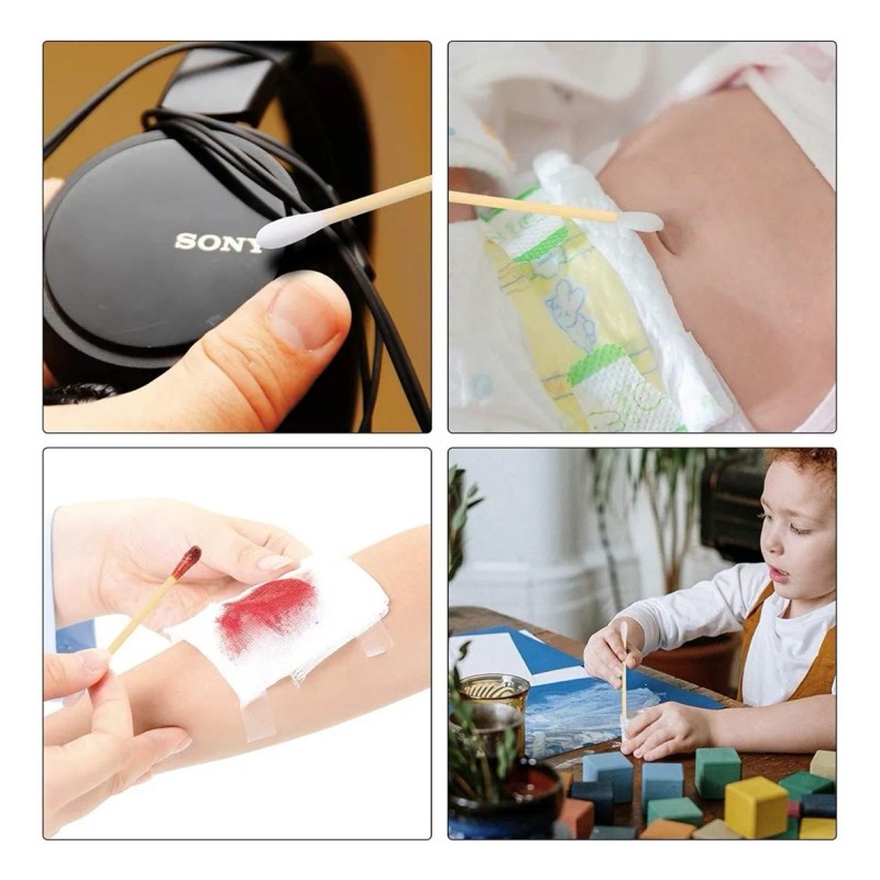 Cotonetes Hisopos Bambú 200 Piezas Ecológicos