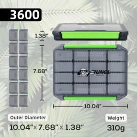RUNCL Small Fishing Tackle Box, 3500 3600 Size Double Buckle Open Tackle Trays, Plastic Storage Parts Box with Removable Dividers for Saltwater, Freshwater, Fly Fishing, 1/2/4 Pack