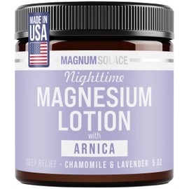 Magnum Solace Nighttime Magnesium Lotion with Arnica – Soothing Relief & Relaxation, Highly Concentrated Magnesium for Muscles & Joints – Apply to Legs or Feet Before Bed – Skin-Friendly