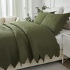 Brandream Quilt Set Cotton Twin Size Olive Green Farmhouse Bedding