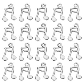 PATIKIL Musical Charm, 100Pcs Mini Music Pendant Charm Bulk Vintage Metal Instrument Notes Designer DIY for Making s s Wedding Crafts, Silver