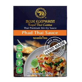 Blue Elephant Brand, Royal Thai Cuisine, Thai Premium Paste, Phad Thai Sauce, size 120g X 2 Packs