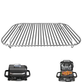 GCQ Stainless Steel Rack for Ninja Woodfire OG701 OG751, 12.6×8.7 IN Flex Flame Combi Accessories Outdoor Indoor Grill Stand for Wood fire Electric Air Fryer, Dishwasher Safe