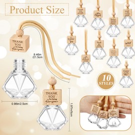 Funnymoom Valentines gift bulk Car Air Freshener Ornament Diffuser Hanging Empty Glass Essential Oil Bottle Employee Appreciation Gifts Volunteer Staff Thank You Gift