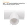 QUARKZMAN PVC Pipe Connector T-shaped Coupling Connection Pipe White 16mm