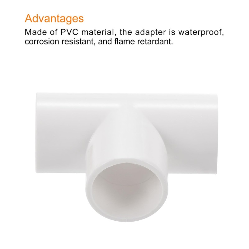 QUARKZMAN PVC Pipe Connector T-shaped Coupling Connection Pipe White 16mm