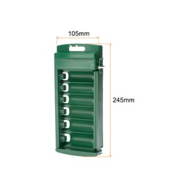 sourcing map Socket Organizer Box 1/2" Drive 6 Slots Portable ABS Plastic Socket Clip Rail Holder for Metric & SAE Deep Sockets