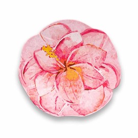 Turhong TT20748976 Palre Tropical Flower Salad Plate, 9.1 inches (23 cm), Dish, Break-Resistant, Melamine Dinnerware, Plastic, Dishwasher Safe, One Plate, Stylish, Cute, Lightweight, Outdoor, Camping