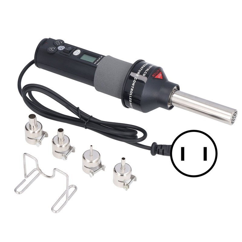 6Pcs Hot Air Gun LCD Digital Display Adjustable Portable Heating
