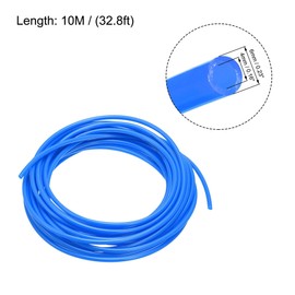 sourcing map Pneumatic Air Hose Tubing PU Air Compressor Tube 4mmID x 6mmOD x 10m Pipe Blue with Connect Fitting Kit