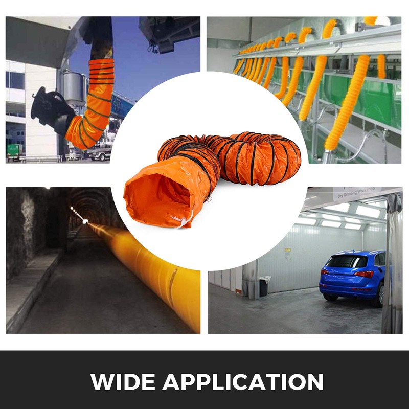 VEVOR 8"x25FT Flexible PVC Duct Hose for Blower/Exhaust Fan