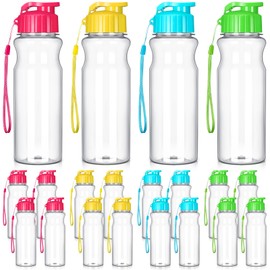Tioncy 20 Pieces Plastic Water Bottles for Kids Bulk 17 oz Gym Sports Adults Kids Reusable Large Water Bottles Leakproof Drink Flip Top Bottles for Party Outdoor Children School