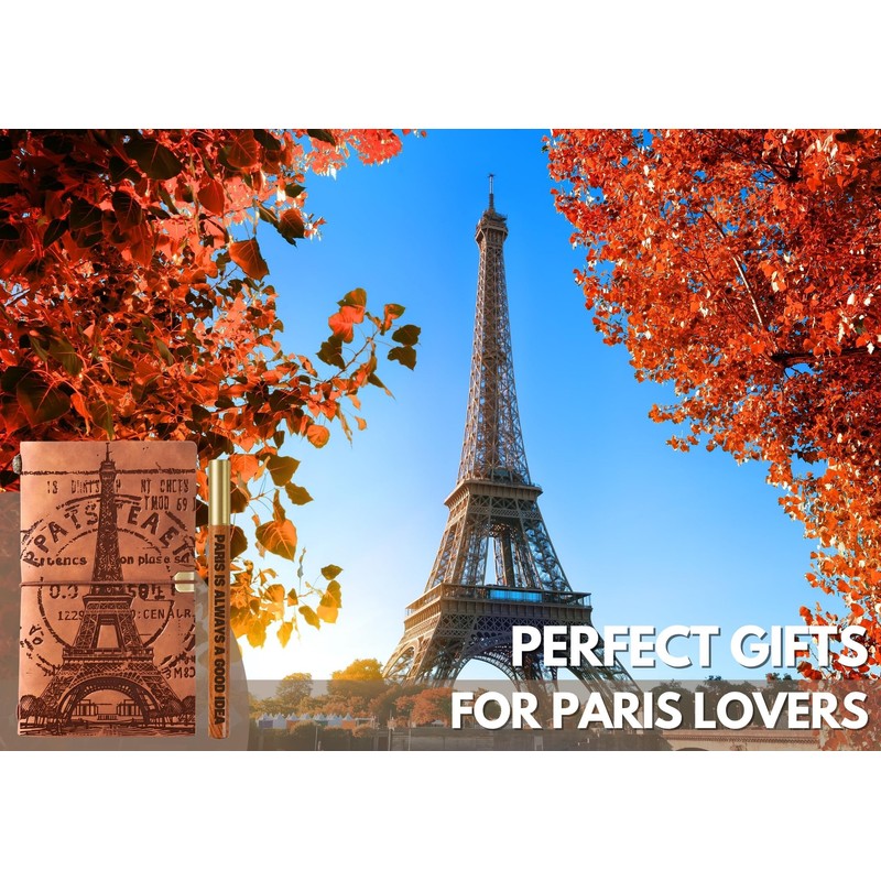 InnoBeta Paris Gifts, Paris Gifts for Women Leather Journal Notebook