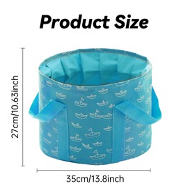 Multifunktionaler zusammenklappbarer Eimer zum Einweichen der Füße, tragbare Fußbadetasche, Fußbad zum Einweichen der Füße für Outdoor-Camping, Waschen und Angeln, praktische Tragetasche, (hellblau)