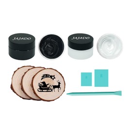 8pcs Black and White Chalk Paste with 3pcs Wood Slice and 2pcs Mini Squeegees, 1.7oz Chalk Paste Paint Screen Prin Ink Self Adhesive Stencil Paint on Wood, T-Shirt, Glass, Art Craft DIY Home Decor