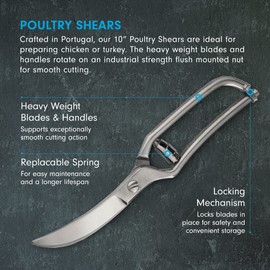 Messermeister 25,4 cm Geflügelschere – Allzweck-Küchenschere – schwere Klingen und Griffe – langlebiger Verriegelungsmechanismus – hergestellt in Portugal