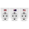 REV Traveler Travel Adapter, Socket Adapter, 3 x Travel Plugs