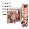 Eyebrow Powder, 3-color Eyebrow Palette, Eyebrow Powder Kit with Brushes,