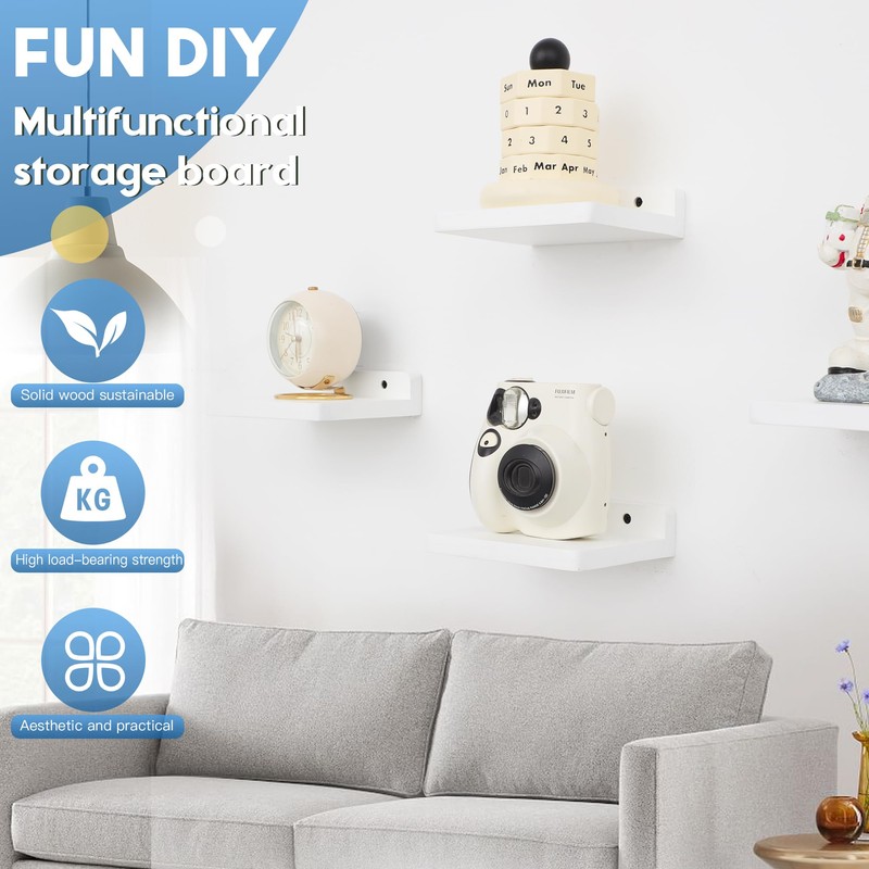 NIUBEST Small Floating Shelf, 5x6 Inch, Display Bars for Wall,