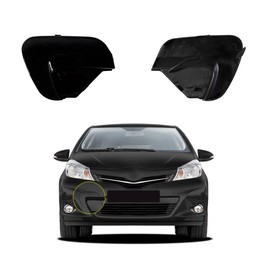 Car Front Bumper Tow Hook Cover Compatible with Toyota Yaris 2012 2013 2014 Trailer Cover Cap 52127-52931 52127-0D917 Small Lid Towing Eye Cap Pure Black Right Passenger Side