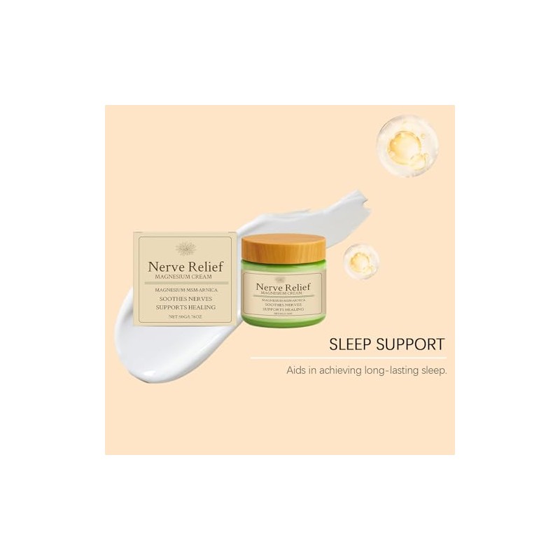 Nerve Relief Magnesium Cream with MSM & Arnica, Soothes Nerves